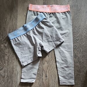 Gymshark Gray Leggings and Shorts Set